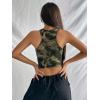 imageSHENHE Womens Crew Neck Camo Print Sleeveless Fitted Grapic Crop Tank Summer TopsArmy Green