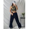 imageSHENHE Womens Crew Neck Camo Print Sleeveless Fitted Grapic Crop Tank Summer TopsArmy Green