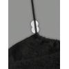 imageSHENHE Womens Halter Neck Ruched Drawstring Lettuce Trim Asymmetrical Cute Crop TopBlack