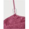 imageSHENHE Womens Halter Neck Ruched Drawstring Lettuce Trim Asymmetrical Cute Crop TopHot Pink
