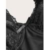 imageSHENHE Womens Kawaii Contrast Lace Cami Top Spaghetti Strap Sleeveless Cami Tank Crop TopsBlack