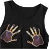imageSHENHE Womens Summer Ruched Sleeveless Hands Print Crewneck Drawstring Tank Crop TopsBlack