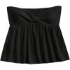 imageSHENHE Womens Twist Front Eyelet Embroidery Ruffle Hem Tube Top Boho Bandeau TopBlack