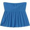 imageSHENHE Womens Twist Front Eyelet Embroidery Ruffle Hem Tube Top Boho Bandeau TopBlue
