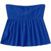 imageSHENHE Womens Twist Front Eyelet Embroidery Ruffle Hem Tube Top Boho Bandeau TopDark Blue