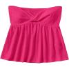 imageSHENHE Womens Twist Front Eyelet Embroidery Ruffle Hem Tube Top Boho Bandeau TopHot Pink