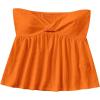 imageSHENHE Womens Twist Front Eyelet Embroidery Ruffle Hem Tube Top Boho Bandeau TopOrange