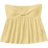 imageSHENHE Womens Twist Front Eyelet Embroidery Ruffle Hem Tube Top Boho Bandeau TopYellow