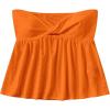 imageSHENHE Womens Twist Front Eyelet Embroidery Ruffle Hem Tube Top Boho Bandeau TopOrange