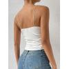 imageSHENHE Womens Ruched Cowl Neck Sleeveless Spaghetti Strap Backless Cami Crop TopsWhite