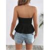imageSHENHE Womens Ruffle Tube Top Smocked Eyelet Strapless Peplum Top Cute Summer Boho TopBlack