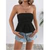 imageSHENHE Womens Ruffle Tube Top Smocked Eyelet Strapless Peplum Top Cute Summer Boho TopBlack