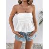 imageSHENHE Womens Ruffle Tube Top Smocked Eyelet Strapless Peplum Top Cute Summer Boho TopWhite