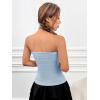 imageSHENHE Womens Strapless Ribbed Knit Top Bandeau Bowknot Cute Y2k Tube TopBlue