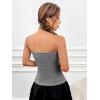 imageSHENHE Womens Strapless Ribbed Knit Top Bandeau Bowknot Cute Y2k Tube TopLight Grey
