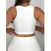 imageSHENHE Womens Cut Out Sleeveless Round Neck Punk Solid Ripped Crop Tank TopWhite