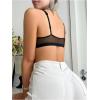 imageSHENHE Womens Floral Lace Sheer Backless Bralette Bras Scallop Trim Wireless BrasBlack