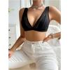 imageSHENHE Womens Floral Lace Sheer Backless Bralette Bras Scallop Trim Wireless BrasBlack