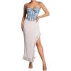 imageSHENHE Womens Lace Bustier Corset Top Sexy Floral Backless Going Out Tops Mesh Crop Top CamisoleDusty Blue