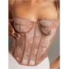 imageSHENHE Womens Lace Bustier Corset Top Sexy Floral Backless Going Out Tops Mesh Crop Top CamisoleDusty Pink