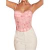 imageSHENHE Womens Lace Bustier Corset Top Sexy Floral Backless Going Out Tops Mesh Crop Top CamisoleLight Pink