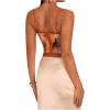 imageSHENHE Womens Lace Bustier Corset Top Sexy Floral Backless Going Out Tops Mesh Crop Top CamisoleOrange