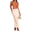 imageSHENHE Womens Lace Bustier Corset Top Sexy Floral Backless Going Out Tops Mesh Crop Top CamisoleOrange