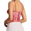 imageSHENHE Womens Lace Bustier Corset Top Sexy Floral Backless Going Out Tops Mesh Crop Top CamisolePink