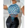 imageSHENHE Womens Open Back Sexy Diamond Body Top Backless Halter Rave Shirt Club TopBlue