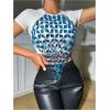 imageSHENHE Womens Open Back Sexy Diamond Body Top Backless Halter Rave Shirt Club TopBlue