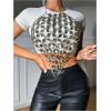 imageSHENHE Womens Open Back Sexy Diamond Body Top Backless Halter Rave Shirt Club TopDark Grey