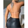 imageSHENHE Womens Open Back Sexy Diamond Body Top Backless Halter Rave Shirt Club TopHot Pink