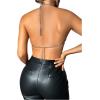 imageSHENHE Womens Open Back Sexy Diamond Body Top Backless Halter Rave Shirt Club TopSilver