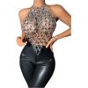 imageSHENHE Womens Open Back Sexy Diamond Body Top Backless Halter Rave Shirt Club TopSilver