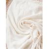 imageSHENHE Womens Ruched Drawstring Split Hem Strapless Top Asymmetrical Tube Bandeau TankBeige