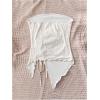 imageSHENHE Womens Ruched Drawstring Split Hem Strapless Top Asymmetrical Tube Bandeau TankBeige