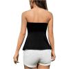 imageSHENHE Womens Strapless Ruffle Flared Peplum Tube Top Summer Casual Cute Top ShirtBlack