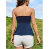 imageSHENHE Womens Strapless Ruffle Flared Peplum Tube Top Summer Casual Cute Top ShirtDeep Blue
