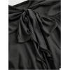 imageSHENHE Womens Strapless Tie Front Lettuce Trim Asymmetrical Flare Boho Tube TopBlack Solid