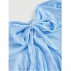 imageSHENHE Womens Strapless Tie Front Lettuce Trim Asymmetrical Flare Boho Tube TopBlue