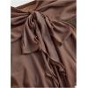imageSHENHE Womens Strapless Tie Front Lettuce Trim Asymmetrical Flare Boho Tube TopBrown Solid