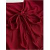 imageSHENHE Womens Strapless Tie Front Lettuce Trim Asymmetrical Flare Boho Tube TopBurgundy