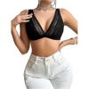 imageSHENHE Womens Floral Lace Sheer Backless Bralette Bras Scallop Trim Wireless BrasBlack