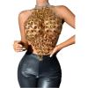 imageSHENHE Womens Open Back Sexy Diamond Body Top Backless Halter Rave Shirt Club TopYellow