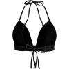 imageSHENHE Womens Denim Halter Top Tie Backless Triangle V Neck Sexy Jean Crop Top Country Western BustierBlack