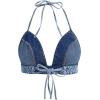 imageSHENHE Womens Denim Halter Top Tie Backless Triangle V Neck Sexy Jean Crop Top Country Western BustierLight Wash