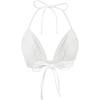 imageSHENHE Womens Denim Halter Top Tie Backless Triangle V Neck Sexy Jean Crop Top Country Western BustierWhite