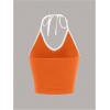 imageSHENHE Womens Summer Graphic Halter Cute Crop Top Sleeveless Letter Y2k Backless Casual TopOrange