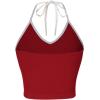 imageSHENHE Womens Summer Graphic Halter Cute Crop Top Sleeveless Letter Y2k Backless Casual TopRed