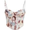 imageSHENHE Womens Sexy Floral Corset Top Tie Dye Bustier Dressy Crop Tops Backless Concert TopMocha Brown